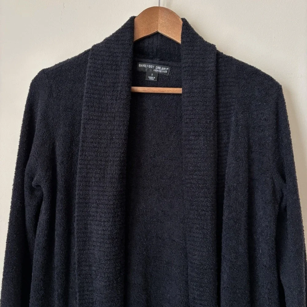 Barefoot Dreams Black Bamboo Circle Cardigan Sweater Small
